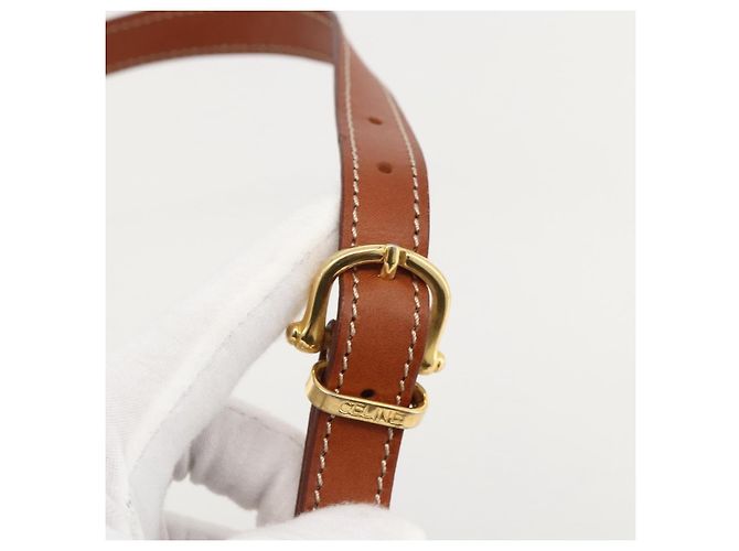 Céline CELINE Macadam Canvas Backpack PVC Leather Brown Gold - vista 18