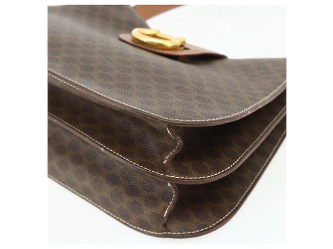 Céline CELINE Macadam Canvas Shoulder Bag PVC Leather Brown Gold - vista 10
