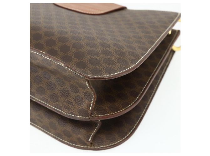 Céline CELINE Macadam Canvas Shoulder Bag PVC Leather Brown Gold - vista 12