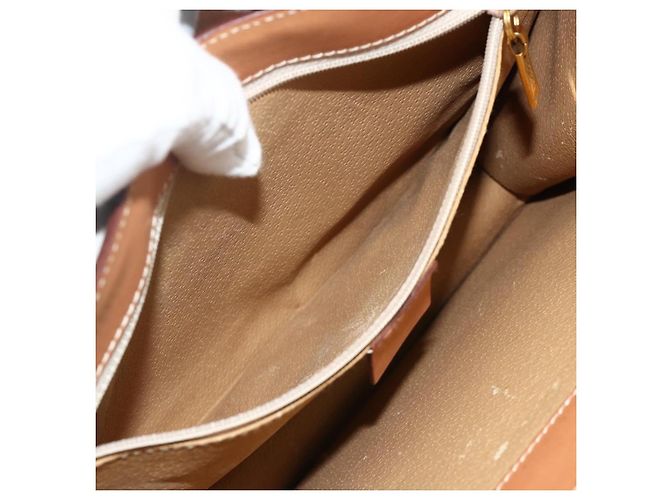 Céline CELINE Macadam Canvas Shoulder Bag PVC Leather Brown Gold - vista 19