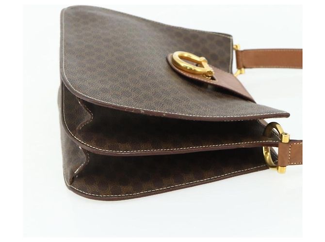 Céline CELINE Macadam Canvas Shoulder Bag PVC Leather Brown Gold - vista 5