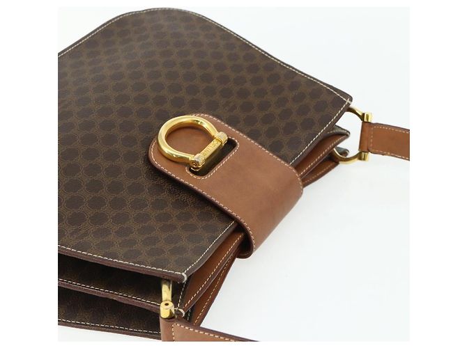 Céline CELINE Macadam Canvas Shoulder Bag PVC Leather Brown Gold - vista 6
