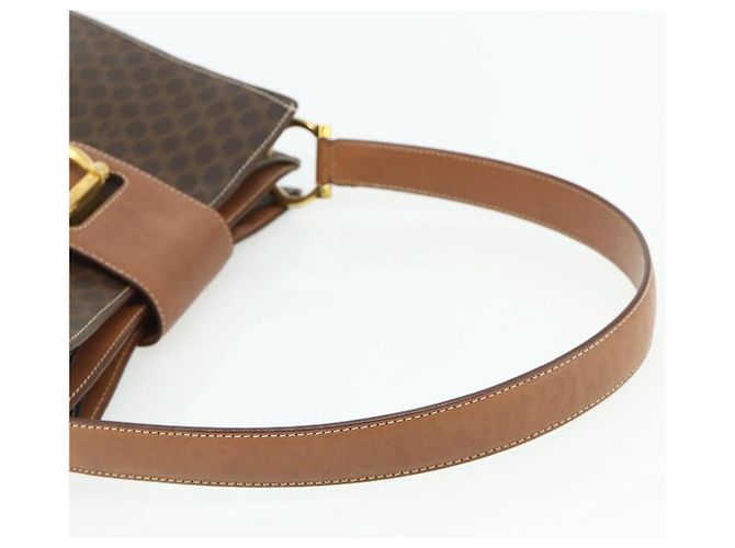 Céline CELINE Macadam Canvas Shoulder Bag PVC Leather Brown Gold - vista 7
