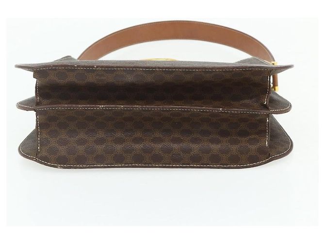 Céline CELINE Macadam Canvas Shoulder Bag PVC Leather Brown Gold - vista 9