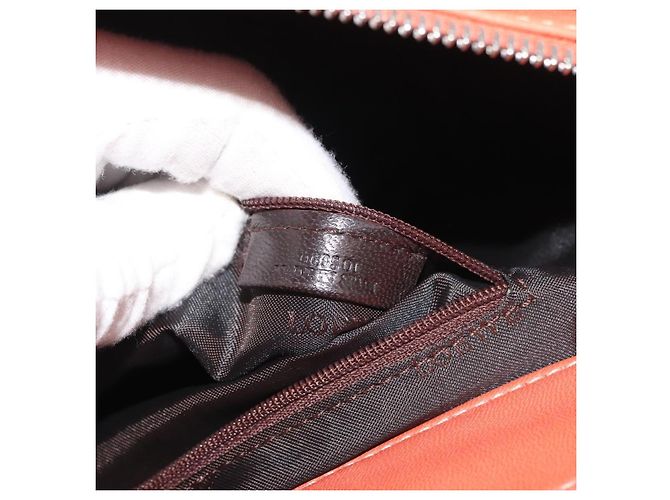 LOEWE Anagram Hand Bag Leather Silver Orange - vista 12