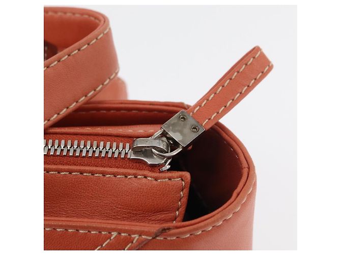 LOEWE Anagram Hand Bag Leather Silver Orange - vista 17