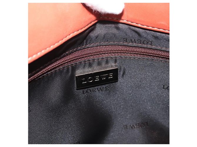 LOEWE Anagram Hand Bag Leather Silver Orange - vista 18