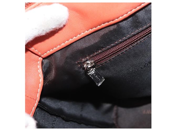 LOEWE Anagram Hand Bag Leather Silver Orange - vista 22