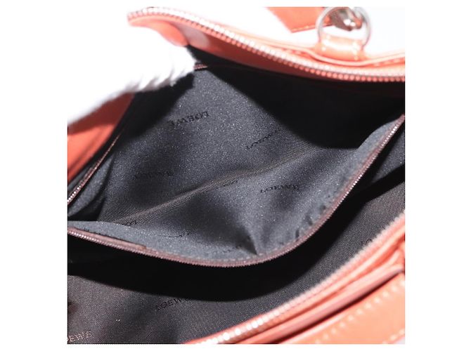 LOEWE Anagram Hand Bag Leather Silver Orange - vista 23