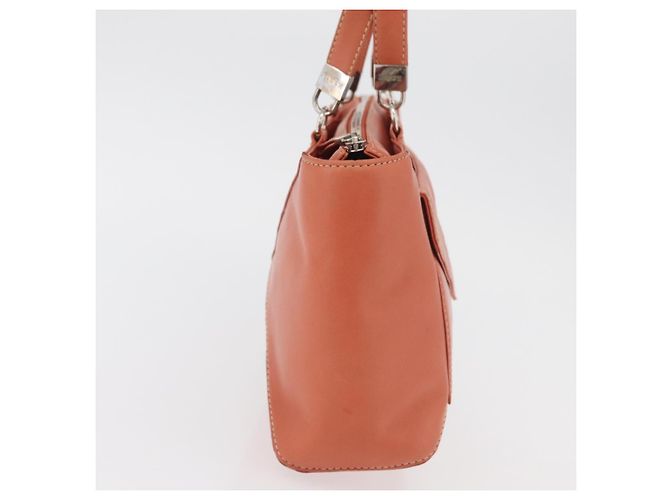 LOEWE Anagram Hand Bag Leather Silver Orange - vista 4