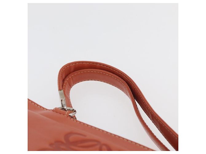 LOEWE Anagram Hand Bag Leather Silver Orange - vista 8