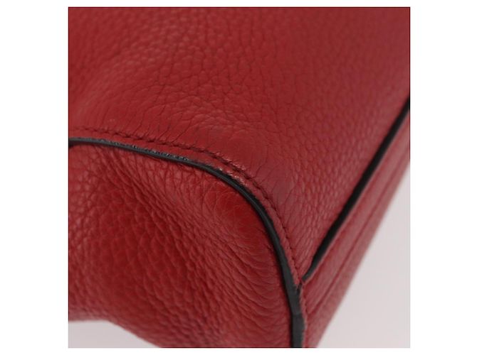 PRADA Vittero Tote Bag Leather Red Gold - vista 10