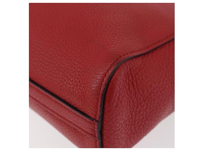 PRADA Vittero Tote Bag Leather Red Gold - vista 11