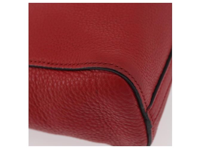 PRADA Vittero Tote Bag Leather Red Gold - vista 12
