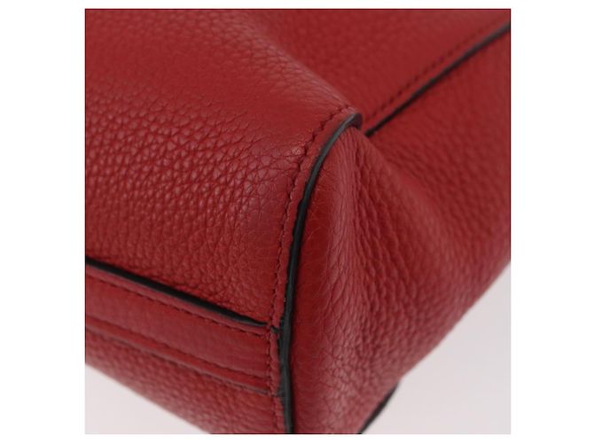 PRADA Vittero Tote Bag Leather Red Gold - vista 13
