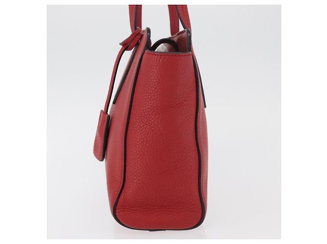 PRADA Vittero Tote Bag Leather Red Gold - vista 4
