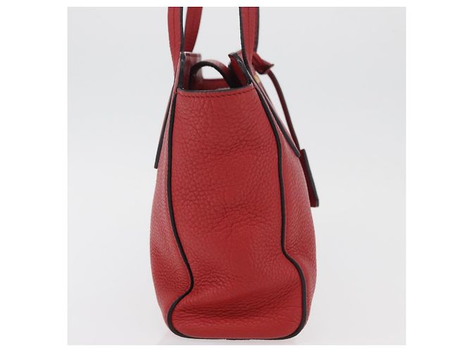 PRADA Vittero Tote Bag Leather Red Gold - vista 5