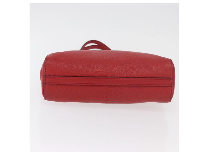 PRADA Vittero Tote Bag Leather Red Gold - vista 9