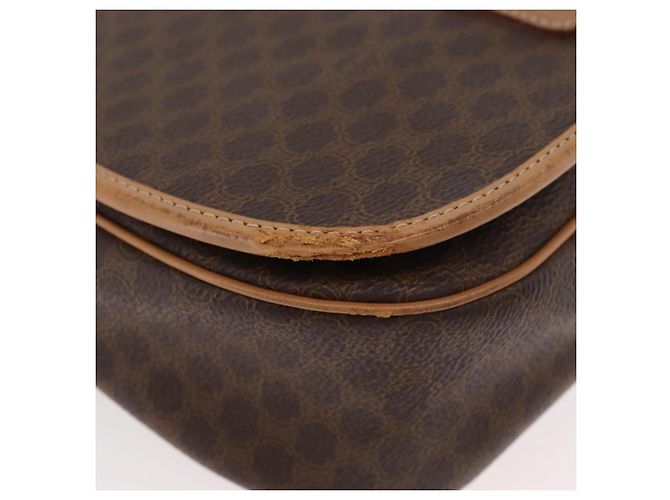 Céline CELINE Macadam Canvas Shoulder Bag PVC Leather Brown Gold - vista 10