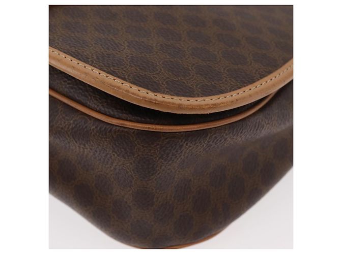 Céline CELINE Macadam Canvas Shoulder Bag PVC Leather Brown Gold - vista 11