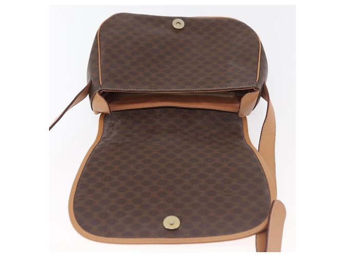 Céline CELINE Macadam Canvas Shoulder Bag PVC Leather Brown Gold - vista 15