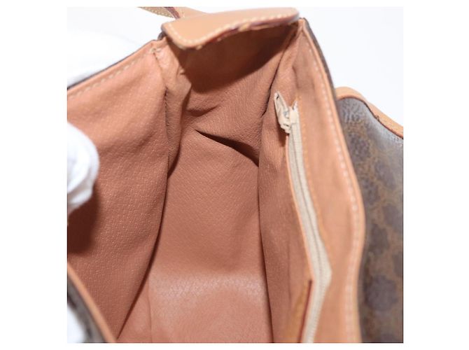 Céline CELINE Macadam Canvas Shoulder Bag PVC Leather Brown Gold - vista 19