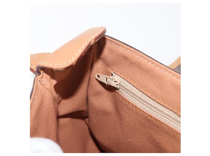 Céline CELINE Macadam Canvas Shoulder Bag PVC Leather Brown Gold - vista 20
