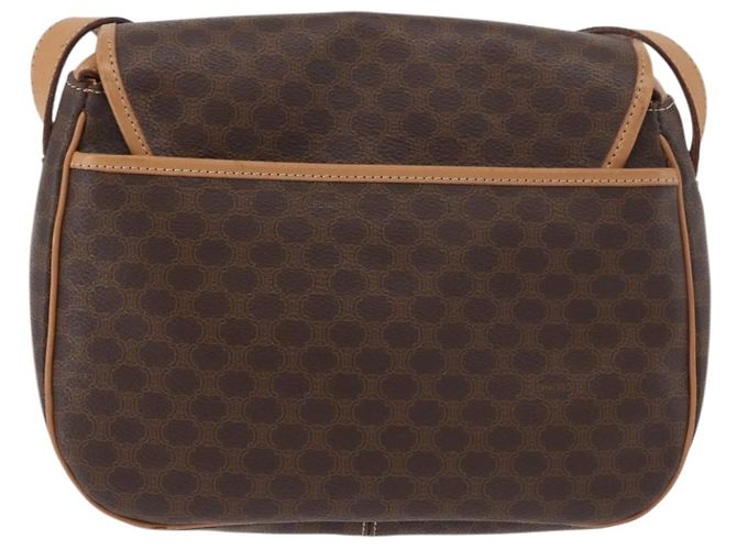 Céline CELINE Macadam Canvas Shoulder Bag PVC Leather Brown Gold - vista 3