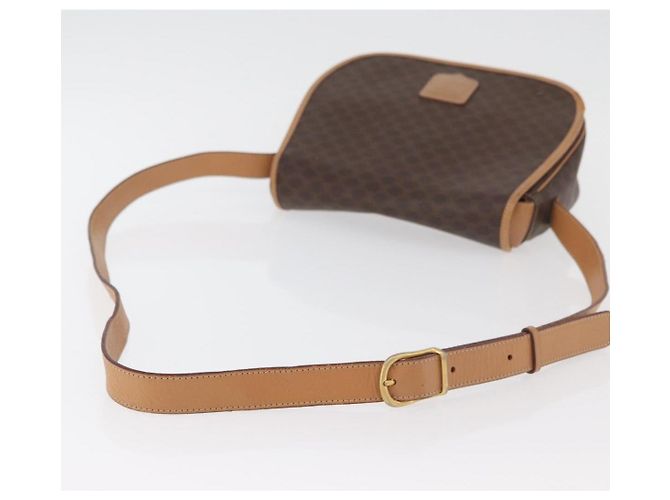 Céline CELINE Macadam Canvas Shoulder Bag PVC Leather Brown Gold - vista 7