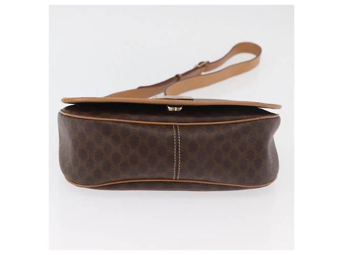 Céline CELINE Macadam Canvas Shoulder Bag PVC Leather Brown Gold - vista 9
