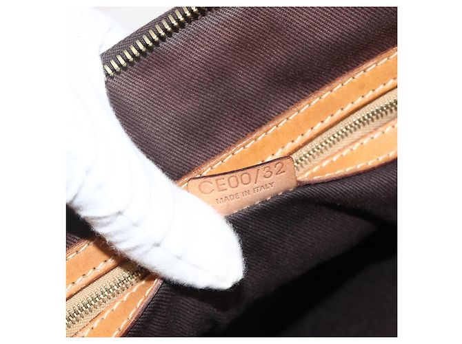 Céline CELINE Macadam Canvas Hand Bag PVC Leather Brown Gold - vista 12