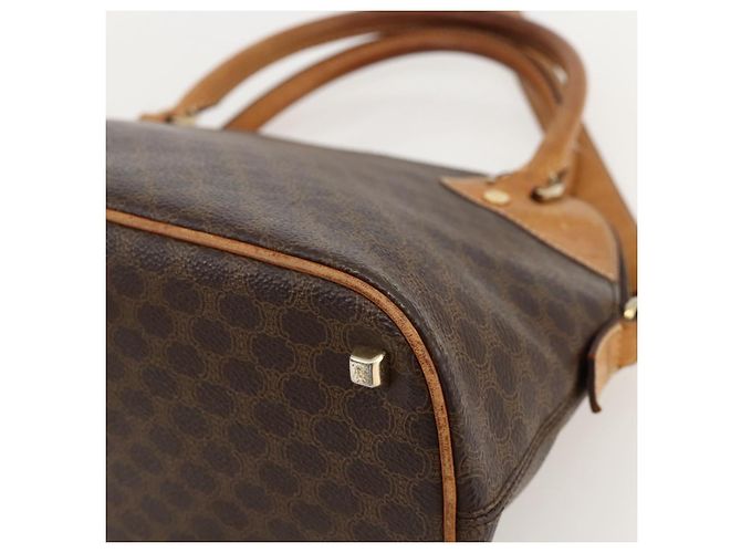 Céline CELINE Macadam Canvas Hand Bag PVC Leather Brown Gold - vista 15
