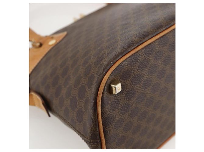 Céline CELINE Macadam Canvas Hand Bag PVC Leather Brown Gold - vista 16
