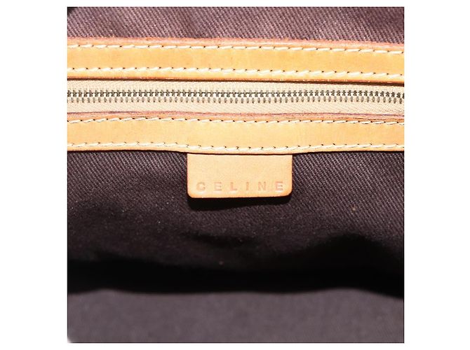Céline CELINE Macadam Canvas Hand Bag PVC Leather Brown Gold - vista 19