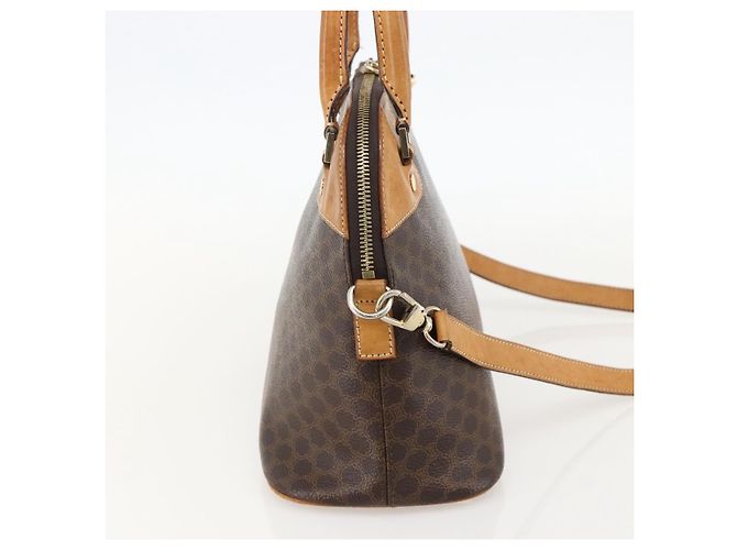 Céline CELINE Macadam Canvas Hand Bag PVC Leather Brown Gold - vista 3