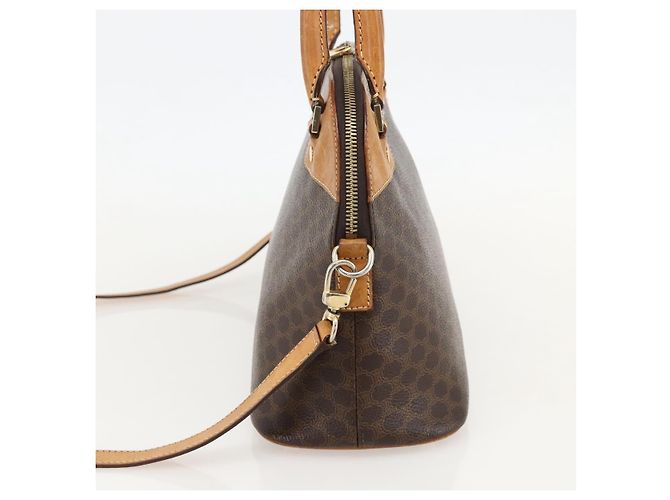 Céline CELINE Macadam Canvas Hand Bag PVC Leather Brown Gold - vista 4