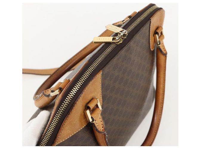 Céline CELINE Macadam Canvas Hand Bag PVC Leather Brown Gold - vista 6