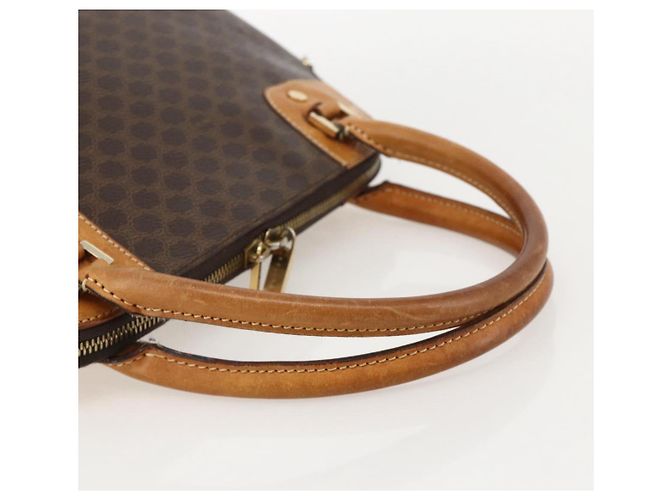 Céline CELINE Macadam Canvas Hand Bag PVC Leather Brown Gold - vista 7