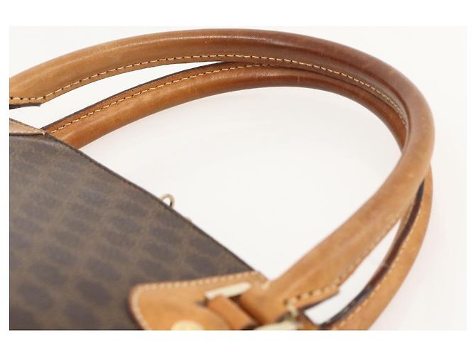 Céline CELINE Macadam Canvas Hand Bag PVC Leather Brown Gold - vista 8