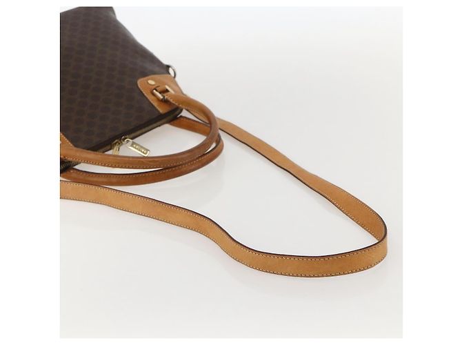 Céline CELINE Macadam Canvas Hand Bag PVC Leather Brown Gold - vista 9