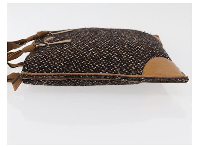 PRADA Hand Bag Canvas Brown Silver - vista 4