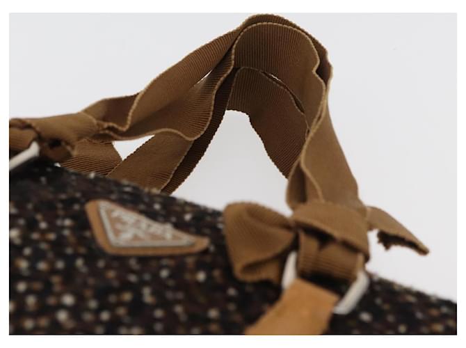 PRADA Hand Bag Canvas Brown Silver - vista 8