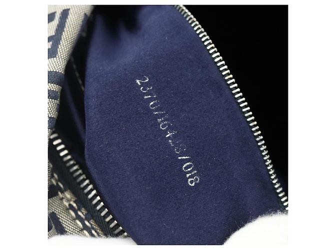FENDI Zucchino Canvas Shoulder Bag Navy Silver - vista 24