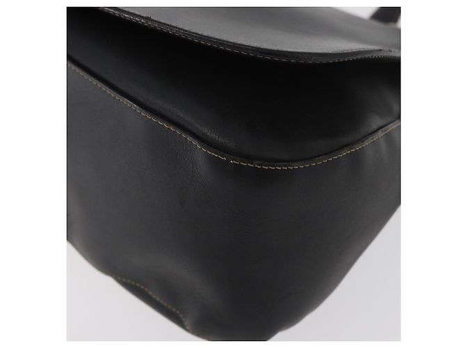 PRADA Chain Shoulder Bag Leather Black Gold - vista 14