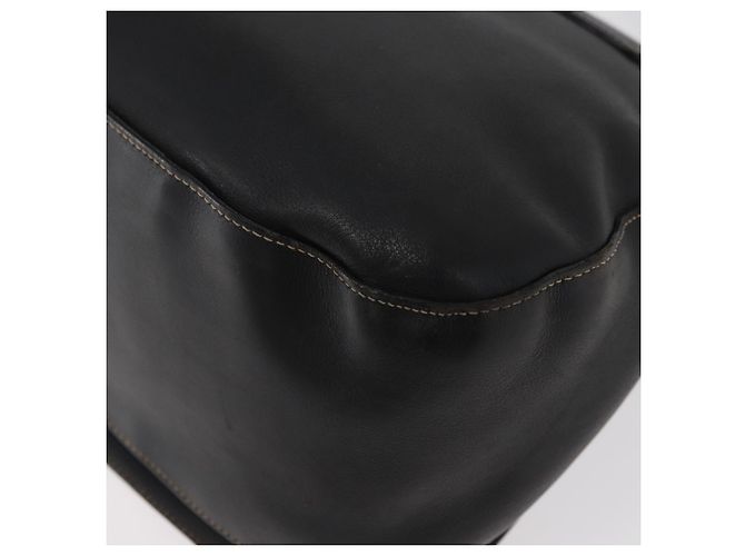 PRADA Chain Shoulder Bag Leather Black Gold - vista 16