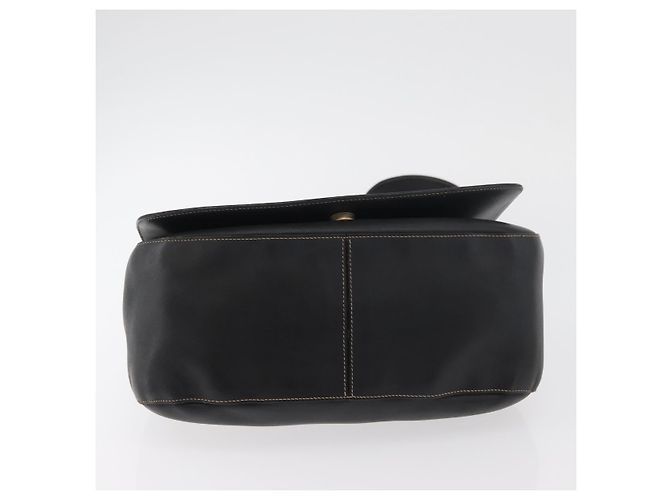 PRADA Chain Shoulder Bag Leather Black Gold - vista 5