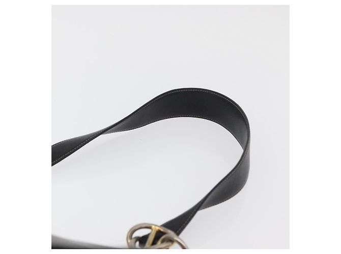 PRADA Chain Shoulder Bag Leather Black Gold - vista 8