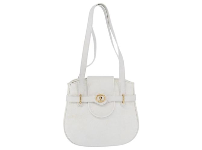 Christian Dior Shoulder Bag Leather White Gold - vista 2