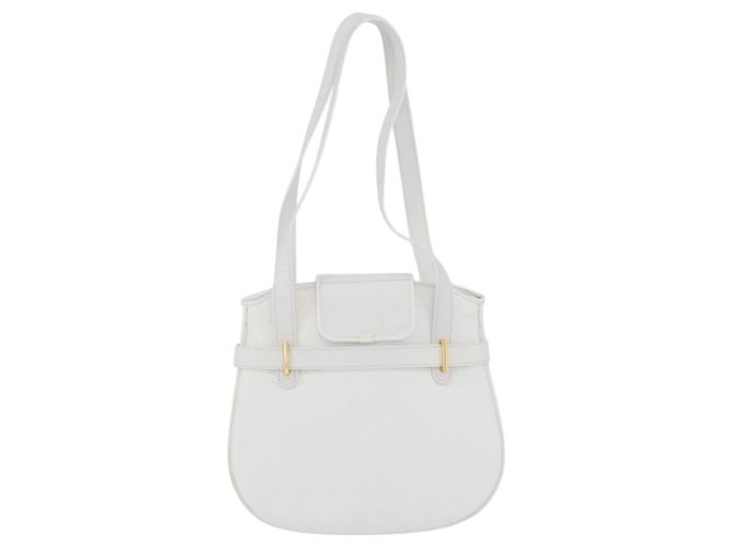 Christian Dior Shoulder Bag Leather White Gold - vista 3