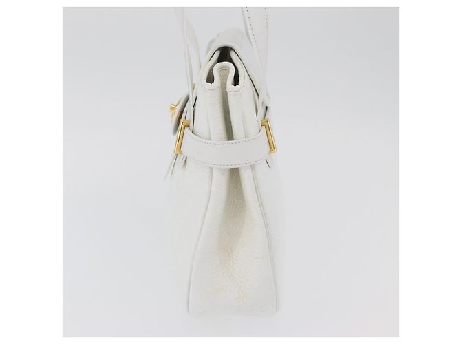 Christian Dior Shoulder Bag Leather White Gold - vista 4